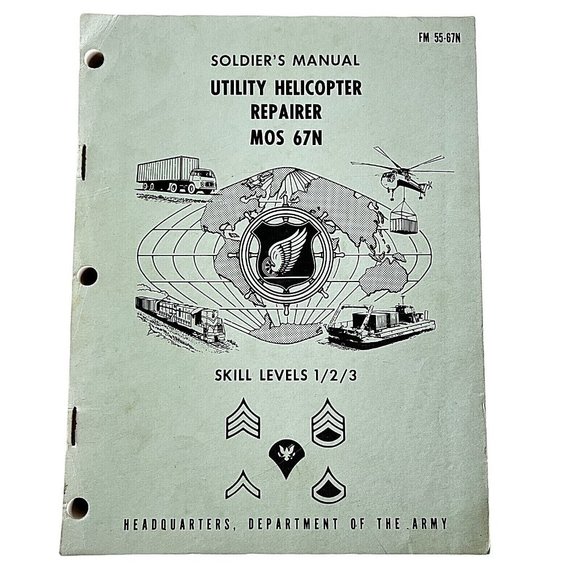 1978 Soldier Manual Utility Helicopter Repairer Skill Level 1  2  3  Dept Army - Picture 1 of 10